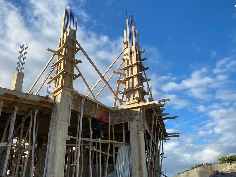 Coffrages des poteaux en béton armé